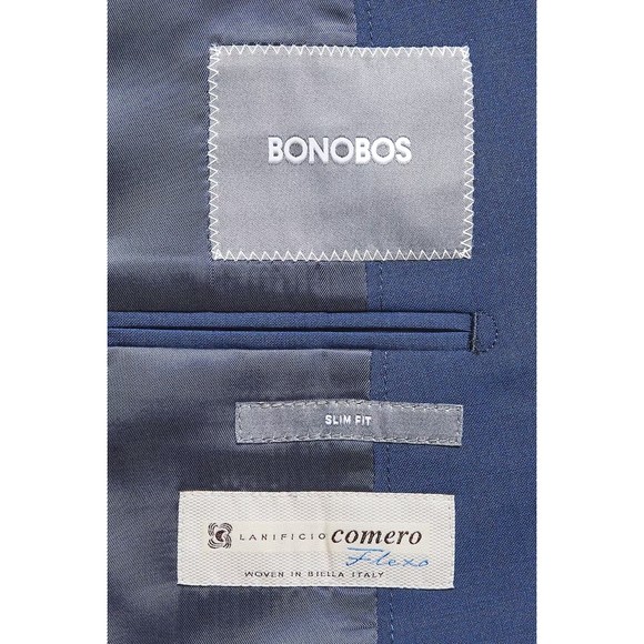 Bonobos Jetsetter Stretch Italian Wool Blazer Men's 40R Standard Fit Bright Navy - Picture 8 of 9